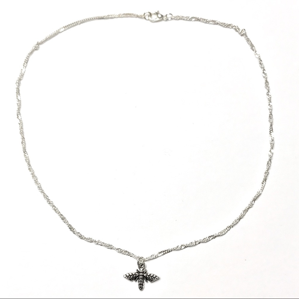 New Silver Bee Necklace